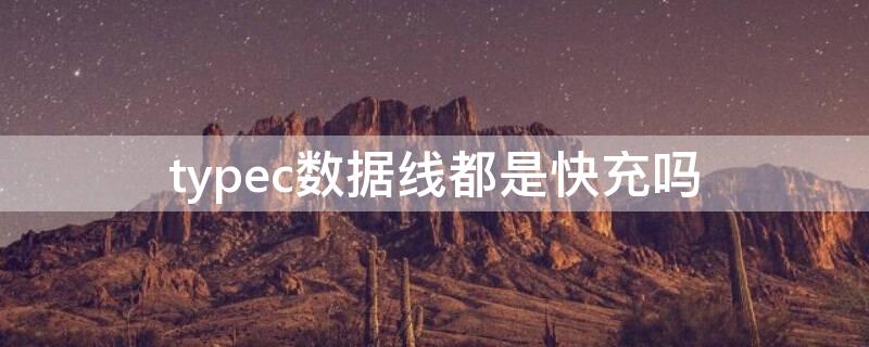 typec数据线都是快充吗（typec数据线都是快充线吗）