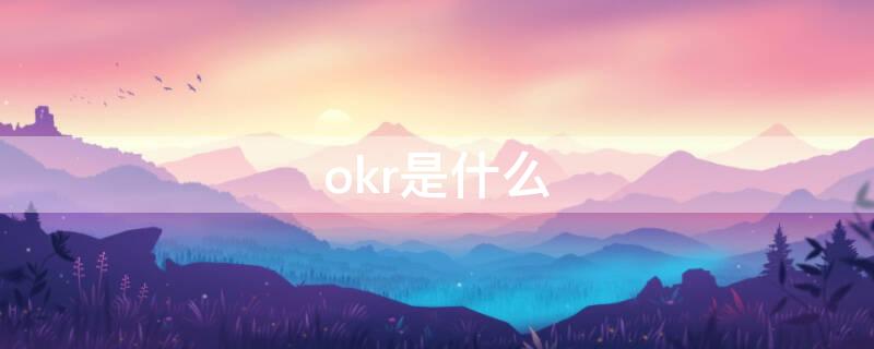 okr是什么