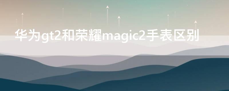 华为gt2和荣耀magic2手表区别 华为gt2和magic watch2区别