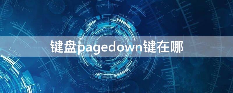 键盘pagedown键在哪（pagedown键是哪个键）