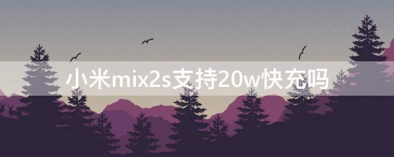 小米mix2s支持20w快充吗（小米mix2s支持20w无线快充吗）