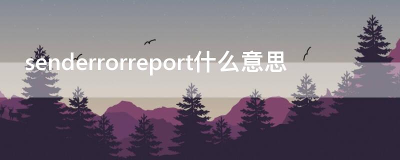 senderrorreport什么意思 sendingerrorreport什么意思