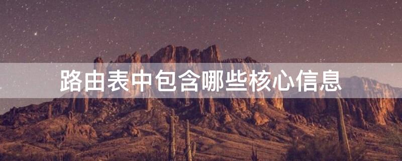 路由表中包含哪些核心信息 路由表的主要内容