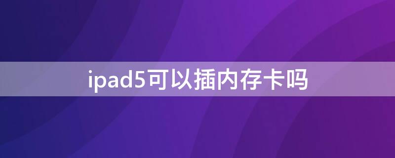 ipad5可以插内存卡吗（ipad5可以插卡吗16G）