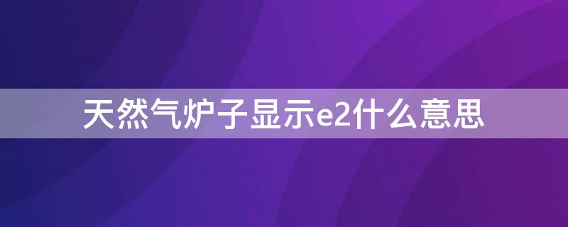 天然气炉子显示e2什么意思