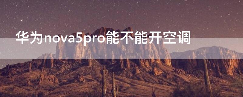 华为nova5pro能不能开空调（华为nova5pro手机能不能开空调）