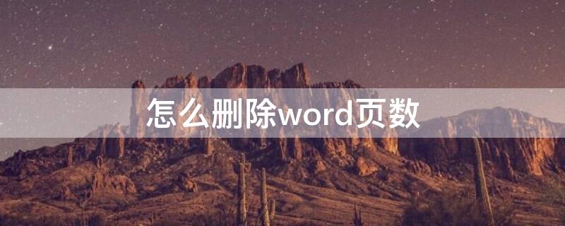 怎么删除word页数（如何删除word里的页数）