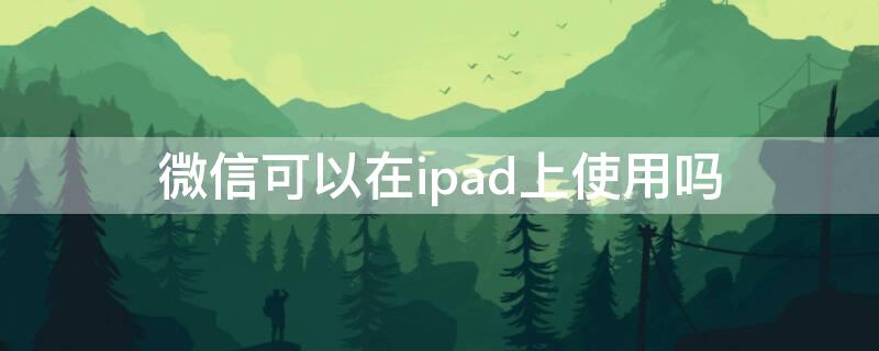 微信可以在ipad上使用吗（微信能在ipad上用吗）