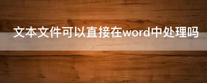 文本文件可以直接在word中处理吗