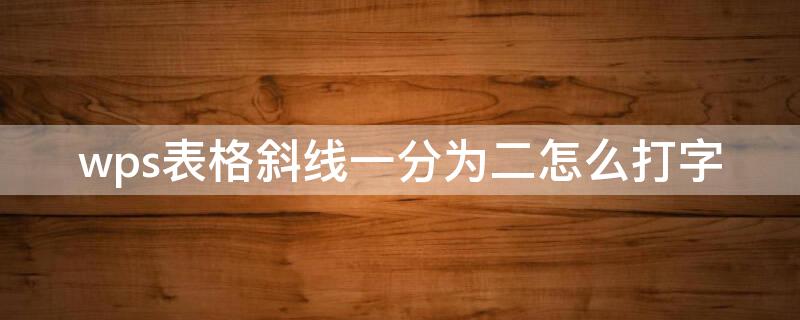 wps表格斜线一分为二怎么打字 wps表格斜线一分为二后怎么打字