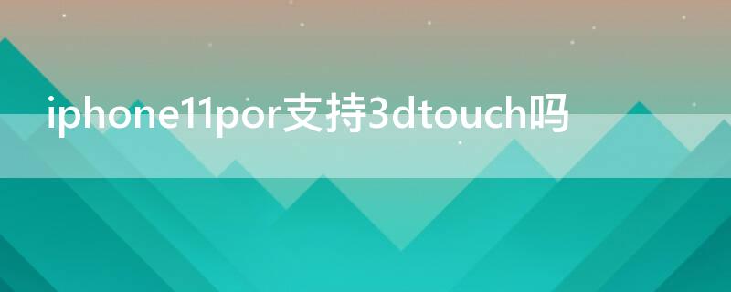 iPhone11por支持3dtouch吗 iPhone11支持3dtouch吗