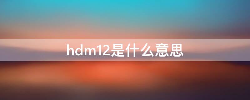 hdm12是什么意思（HD12是什么意思）