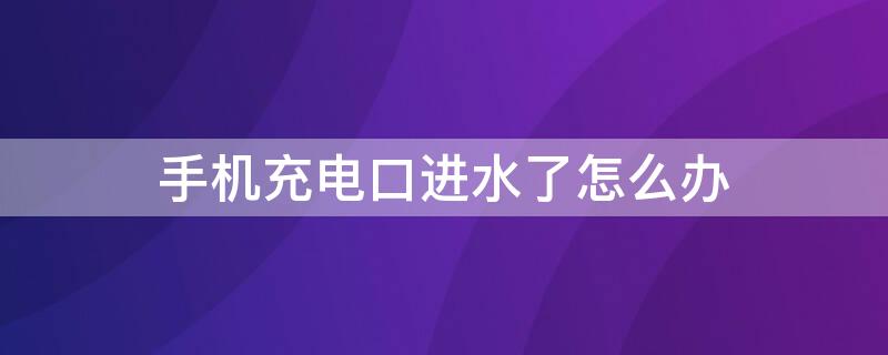 手机充电口进水了怎么办 手机充电口进水了怎么办?有杂音