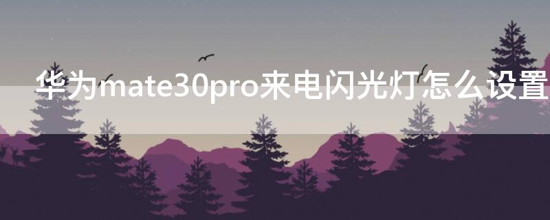 华为mate30pro来电闪光灯怎么设置（华为mate30pro来电闪光灯设置教程）