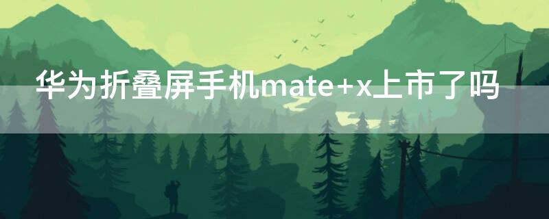 华为折叠屏手机mate x上市了吗