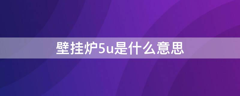 壁挂炉5u是什么意思 天然气壁挂炉5u是什么意思