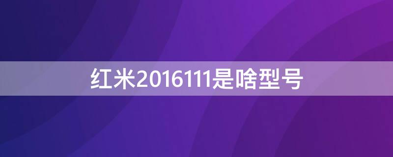 红米2016111是啥型号（红米2016112是什么型号）