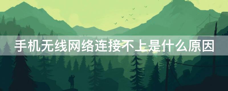 手机无线网络连接不上是什么原因 手机无线网络连接不上是什么原因引起的