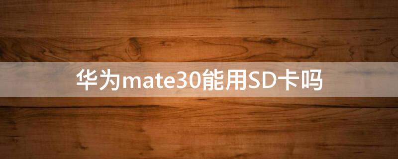 华为mate30能用SD卡吗 华为mate30能加sd卡吗