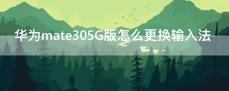 华为mate305G版怎么更换输入法 华为mate30如何更换输入法