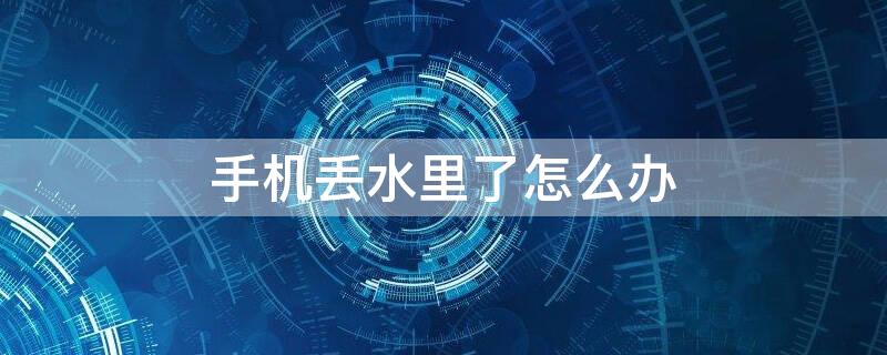 手机丢水里了怎么办（手机扔进水里怎么办）