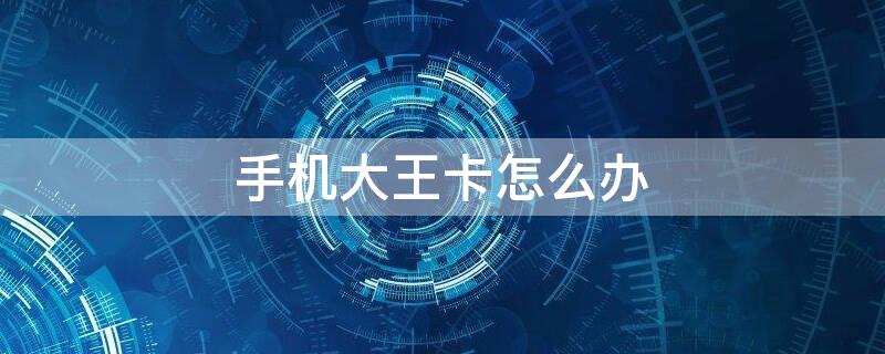 手机大王卡怎么办（手机大王卡怎么办副卡）