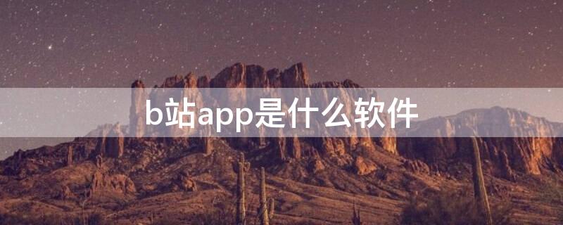 b站app是什么软件（B站是什么软件?）