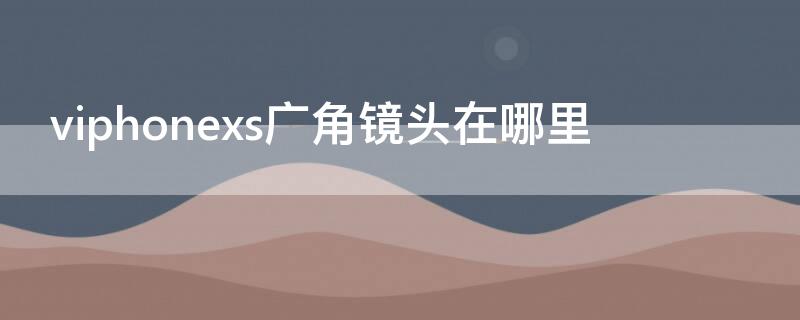 viPhonexs广角镜头在哪里（苹果xs带广角拍摄功能吗?在哪里?）