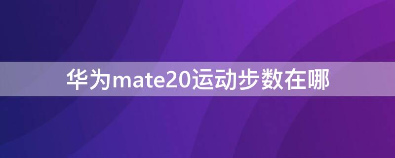 华为mate20运动步数在哪（华为mate20怎么看步数）