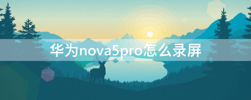 华为nova5pro怎么录屏 华为nova5pro录屏在哪里找