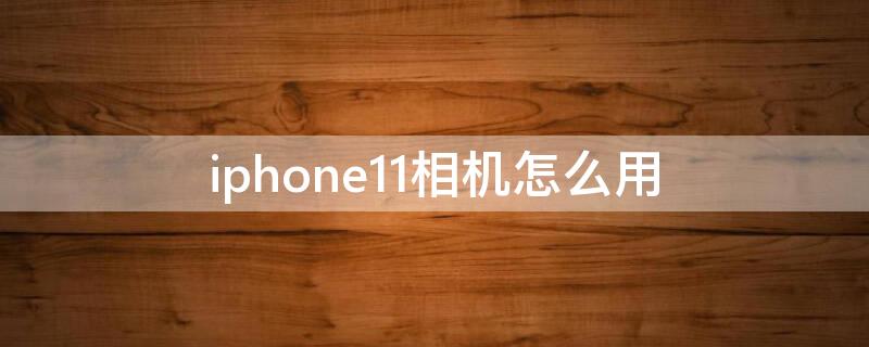 iPhone11相机怎么用（iphone 11的照相机怎么用）