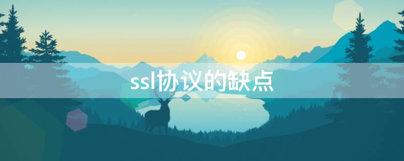 ssl协议的缺点