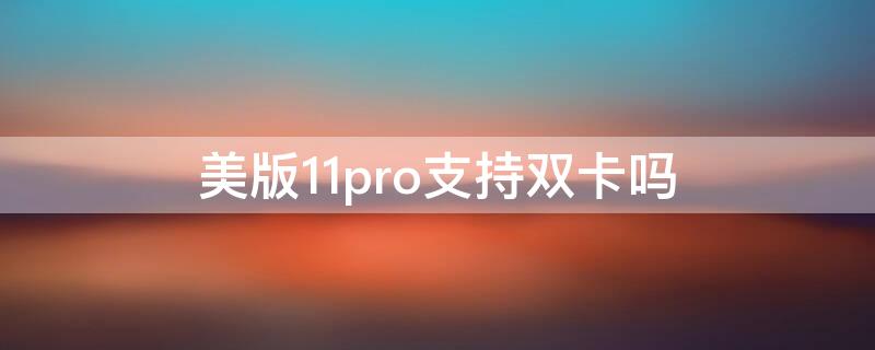 美版11pro支持双卡吗 苹果14promax支持双卡双待吗