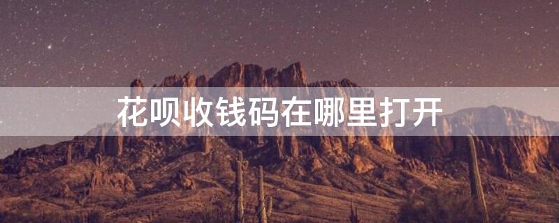 花呗收钱码在哪里打开（花呗收钱码在哪里打开 操作流程详解图片）