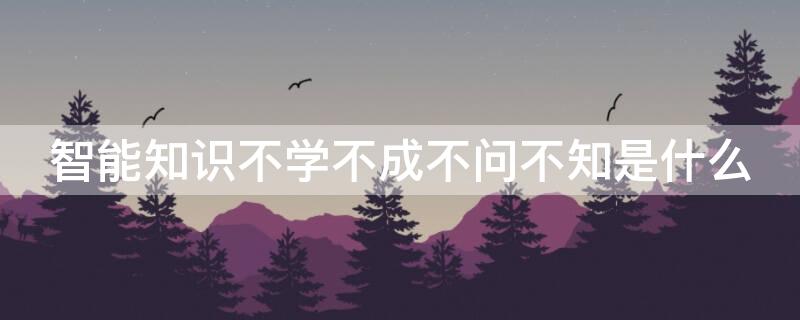 智能知识不学不成不问不知是什么 智能知识不学不成不问不知是什么意思呢