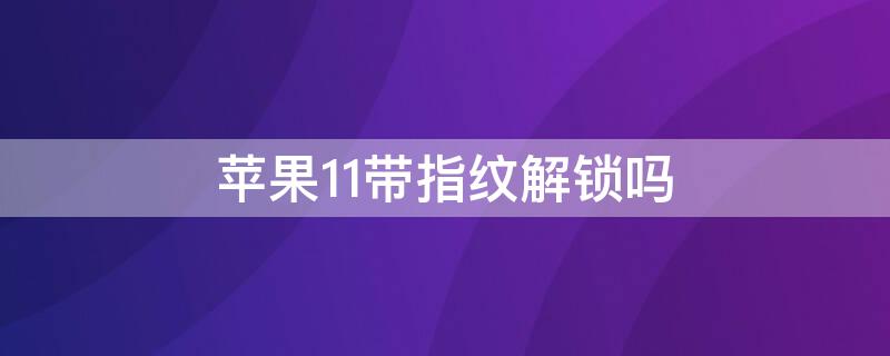 iPhone11带指纹解锁吗（苹果11带指纹解锁嘛）