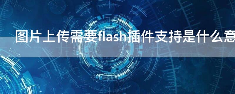 图片上传需要flash插件支持是什么意思（上传照片需要flash插件）