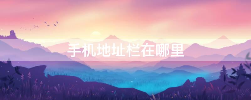 手机地址栏在哪里 手机地址栏在哪里设置