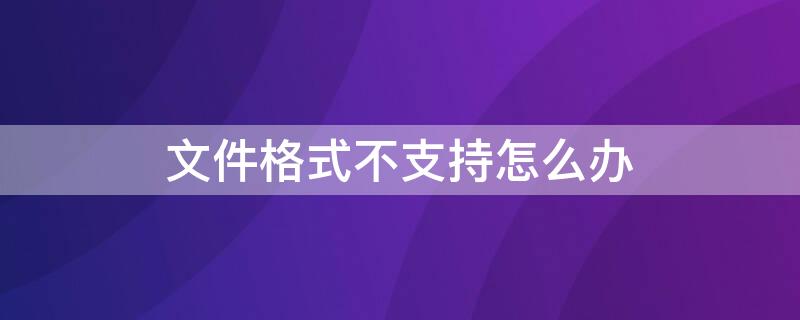 文件格式不支持怎么办 mp4显示文件格式不支持怎么办