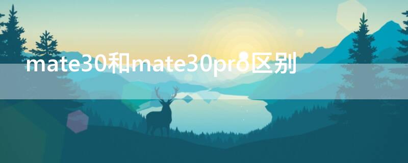 mate30和mate30pro区别（mate30和mate30pro区别哪个更好）