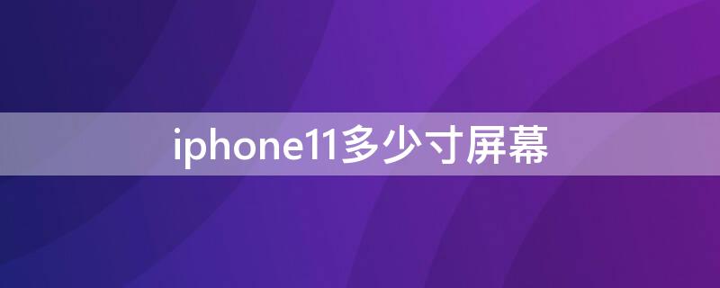 iPhone11多少寸屏幕 iphone11多少寸屏幕从哪里看