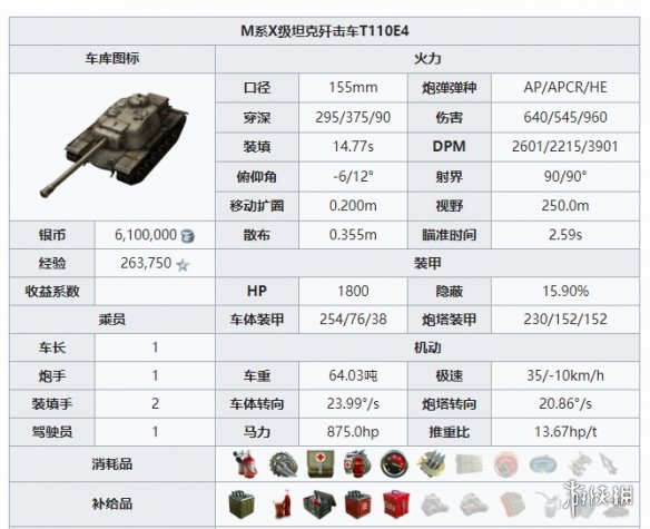 坦克世界闪击战T110E4怎么样