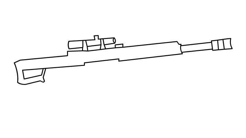 巴雷特狙击枪简笔画