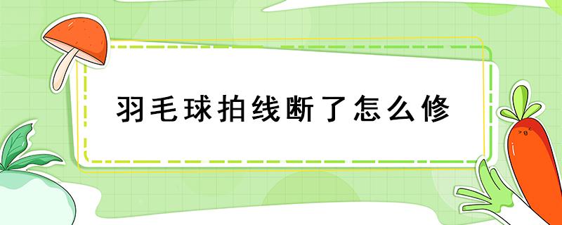 羽毛球拍线断了怎么修（羽毛球拍线断了怎么修整）