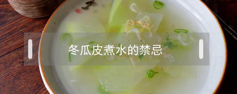 冬瓜皮煮水的禁忌