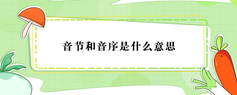 音节和音序是什么意思（住的音节和音序是什么意思）