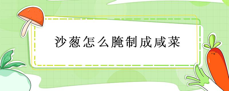 沙葱怎么腌制成咸菜 洋葱怎么腌咸菜