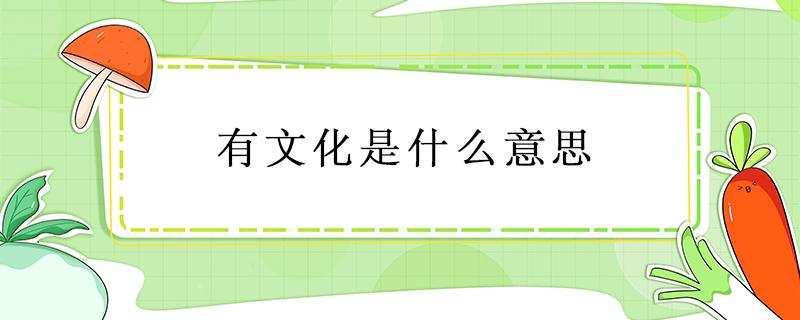 有文化是什么意思 流氓有文化是什么意思