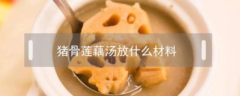 猪骨莲藕汤放什么材料 莲藕猪骨汤要放什么材料