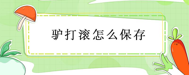 驴打滚怎么保存（驴打滚怎么保存不坏）